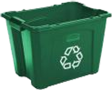 Green Recycle Bin in Village of Riverlea